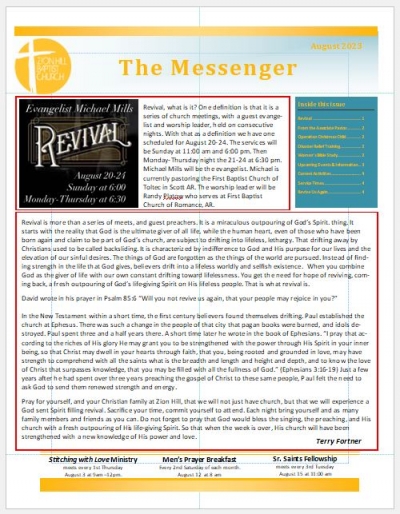 The Messenger Newsletter